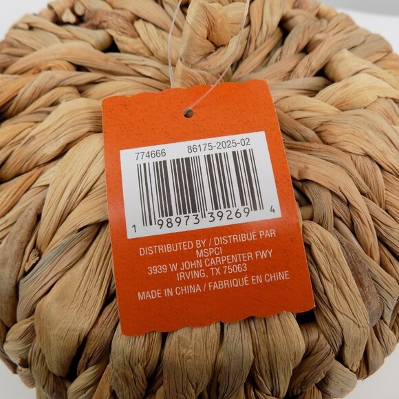 Ashland Heirloom Harvest Woven Rattan Pumpkin Tabletop Home Decoration Brown New - Picture 10 of 10